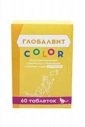 Глобалвит Color мультивитаминное лакомство для кошек с биотином и сыром