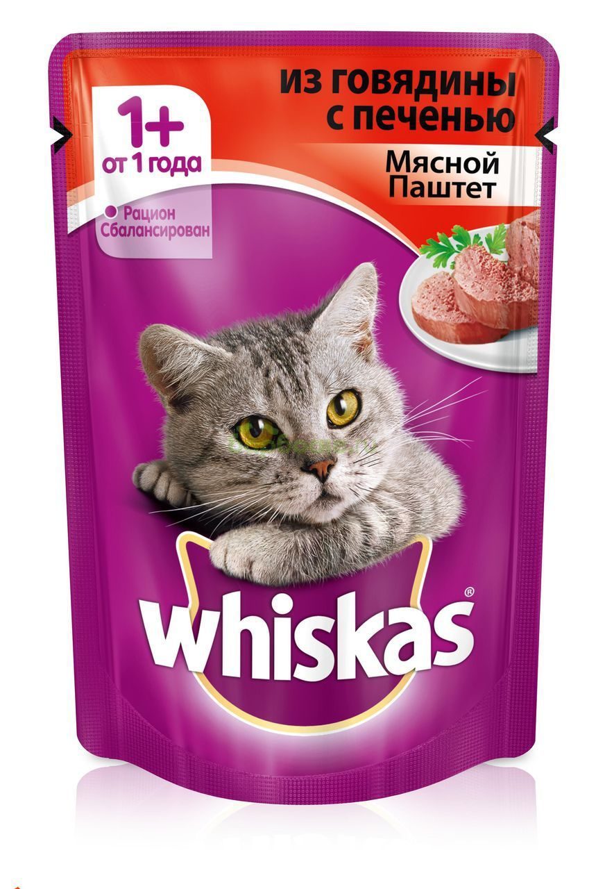 Whiskas паштет говядина печень