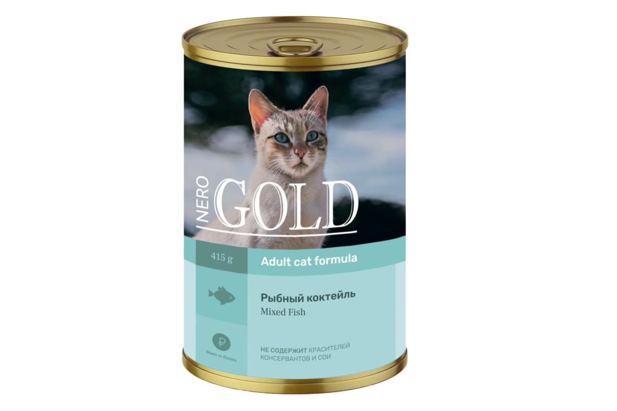 Nero Gold ж/б для кошек рыбный коктейль