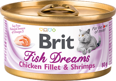 BRIT Fish Dreams конс. д/кош куриное филе и креветки