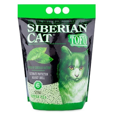 Наполнитель Сибирская Кошка комкующийся тофу Зелёный чай