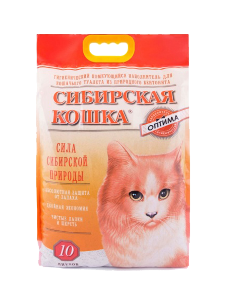 Наполнитель Сибирская кошка комкующийся Оптима