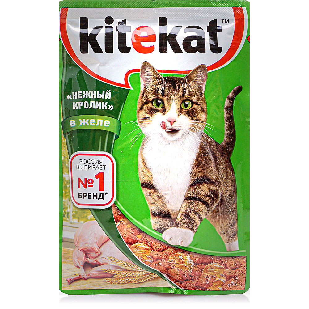 Kitekat влаж. нежный кролик в желе 85 г