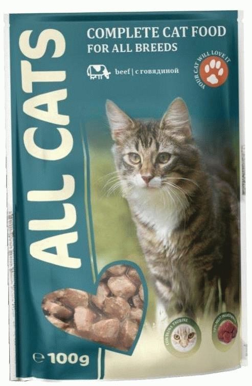 ALL CATS влаж.д/кошек говядина в соусе