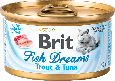 BRIT Fish Dreams конс. д/кош форель и тунец