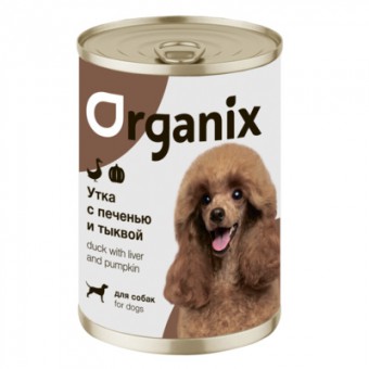 Organix Консервы для собак утка с печенью и тыквой