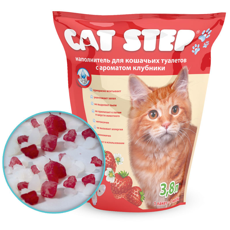Наполнитель Cat Step силикагелевый Arctic Strawberry