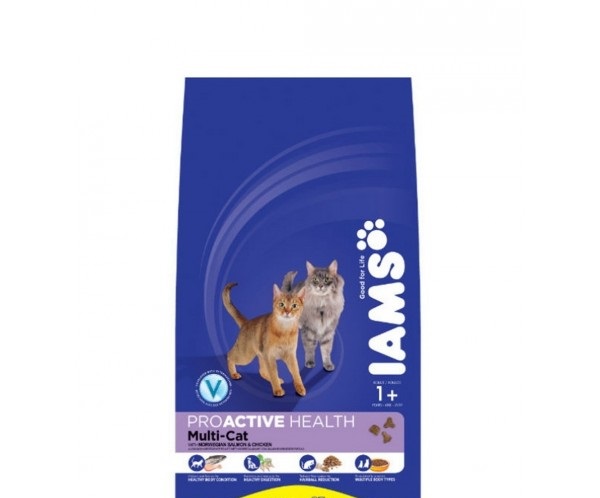 IAMS Cat мультикэт для кошек курица/лосось 1,5 кг