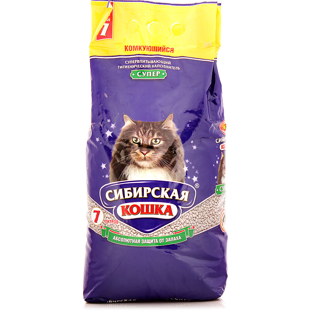 Наполнитель Сибирская кошка комкующийся Супер