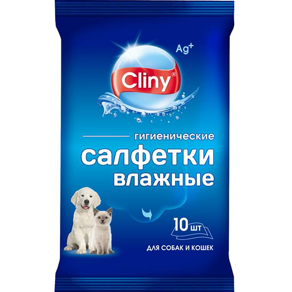 Салфетки д/собак и кошек Cliny гигиенические 10шт