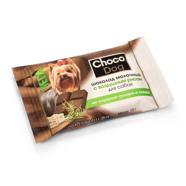 CHOCO DOG Шоколад молочный с воздушным рисом 15 г 