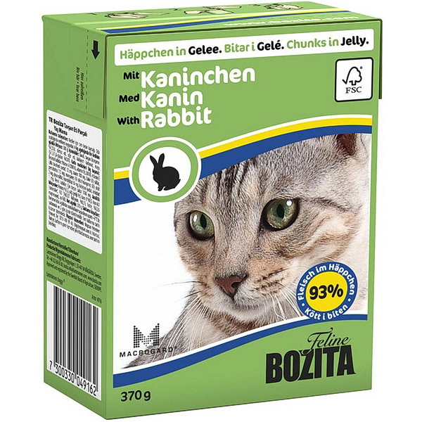 BOZITA д/кош конс 370г кус.в желе Кролик  