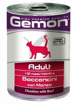 Gemon конс. Adult Cat кусочки говядины