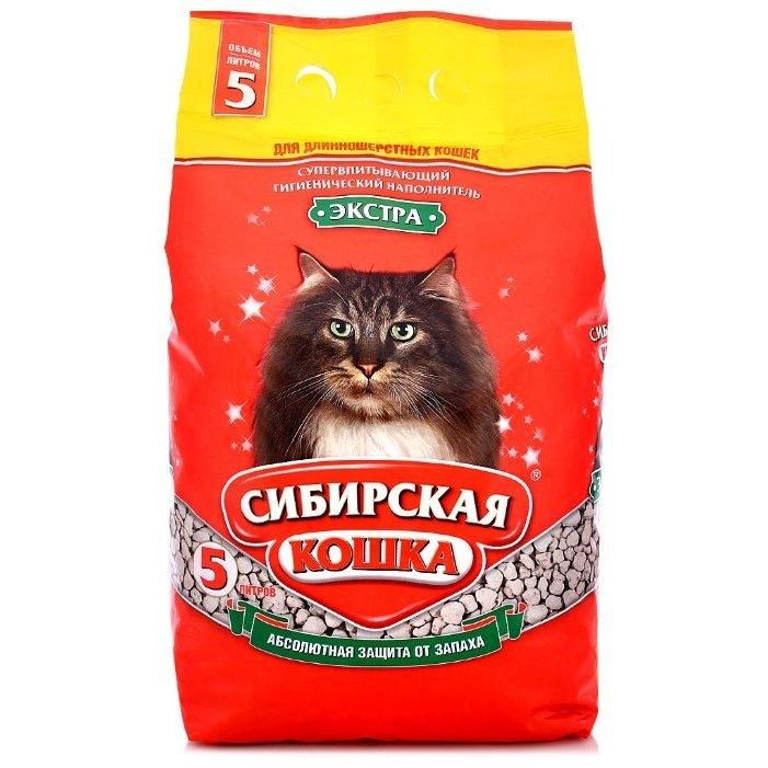 Наполнитель Сибирская Кошка впитывающий д/длинношёрст. кошек Экстра