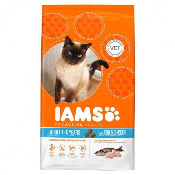 IAMS Cat для взрослых кошек с океанической рыбой 1,5 кг