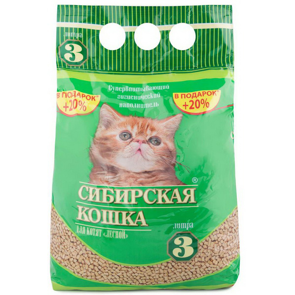 Наполнитель Сибирская Кошка древесный Лесной д/котят