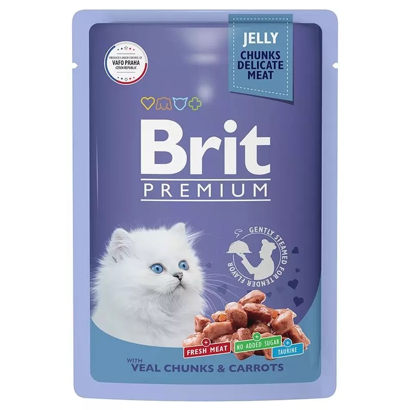 BRIT Premium влаж. д/котят телятина с морковью в желе