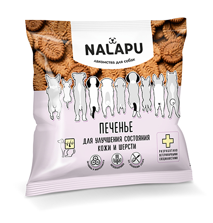 Печенье NALAPU д/соб улучшение состояния кожи и шерсти