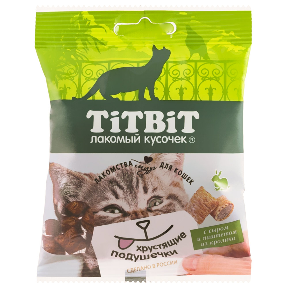 Titbit Хрустящие подушечки д/кош кролик/сыр 30 г