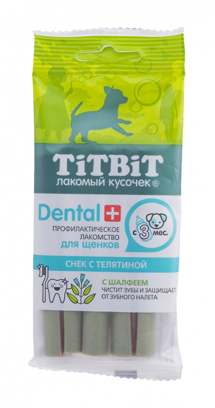 Titbit Dental+ снек д/щен мини пород Телятина/Шалфей 30 г