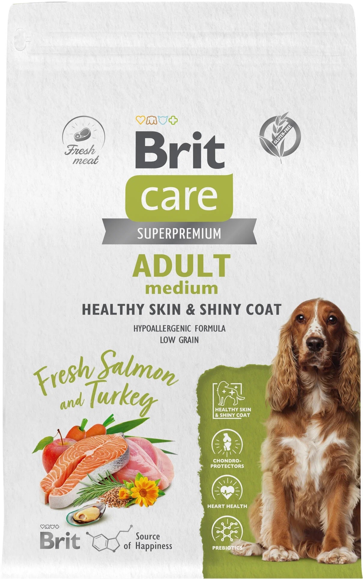 BRIT Care Healthy Skin&Shiny Coat сух. д/соб сред.пород лосось/индейка