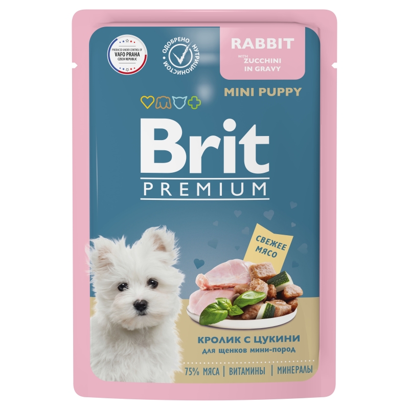 BRIT Premium пауч д/щен мини пород Кролик/Цукини соус