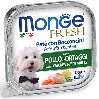 Monge Dog Fresh паштет из курицы с овощами