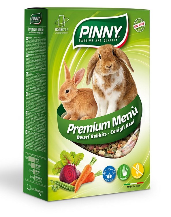 PINNY Premium Menu корм д/карлик.кроликов с морковью, горохом, свеклой