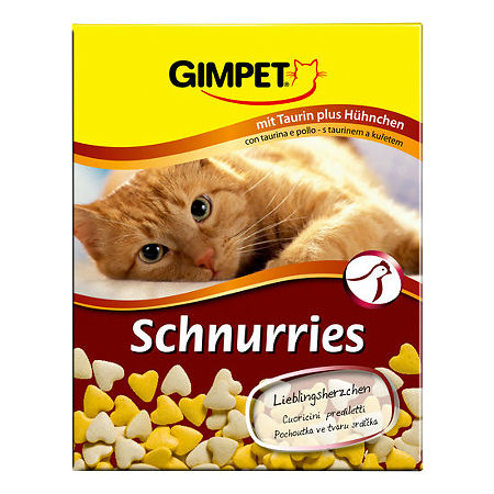 GimCat Schnurries витамины д/кошек "Сердечки с курицей"