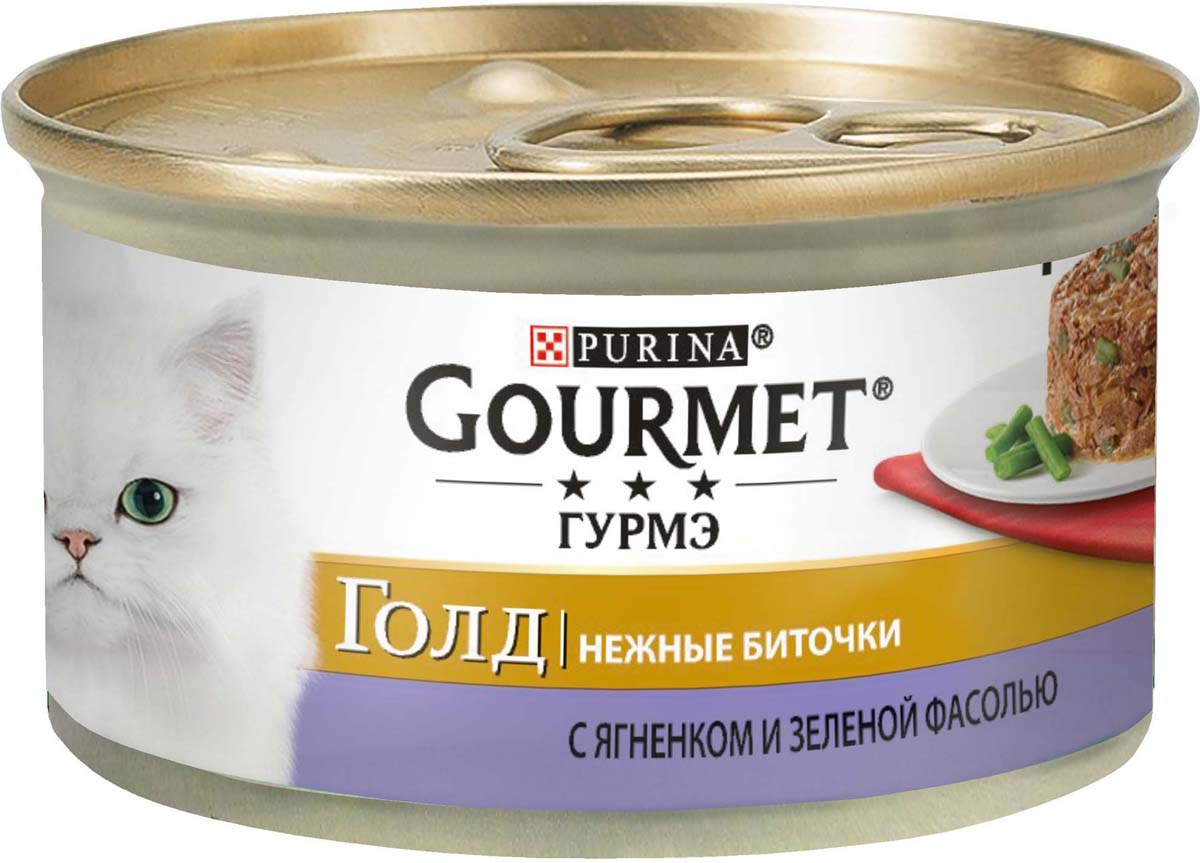 Gourmet Gold Нежные биточки Ягненок/Зел.Фасоль конс д/кош