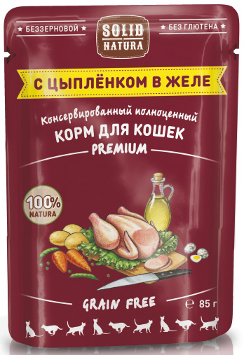 Solid Natura Premium пауч д/кош. цыплёнок в желе