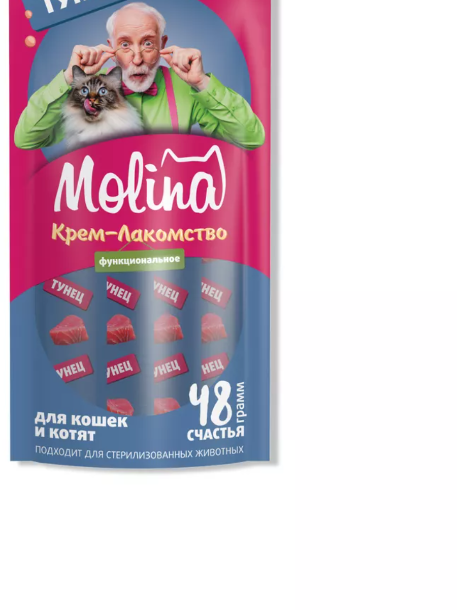 Мolina д/кошек Крем-Лакомство с тунцом Здоровая кожа и шерсть