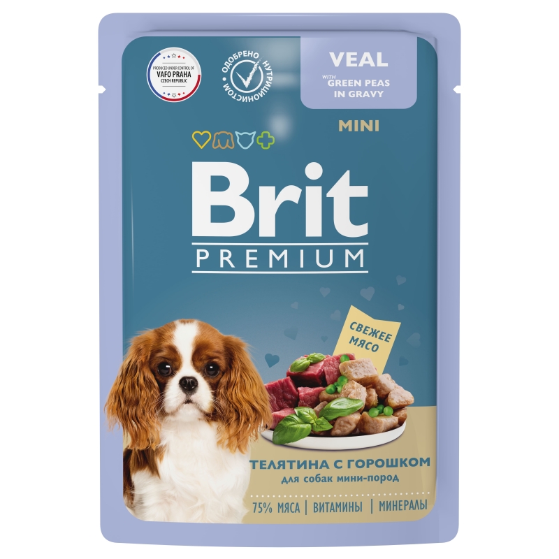 BRIT Premium пауч. д/соб телятина с зеленым горошком