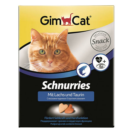 GimCat Schnurries витамины д/кошек "Сердечки с лососем"
