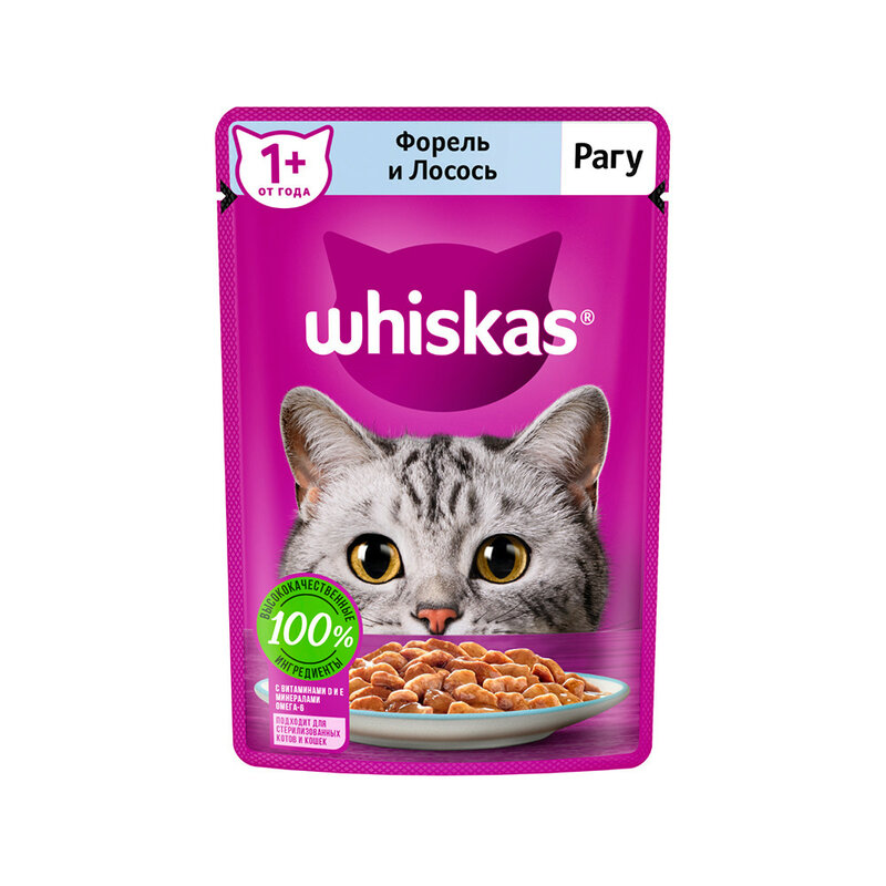 Whiskas влаж. рагу лосось форель