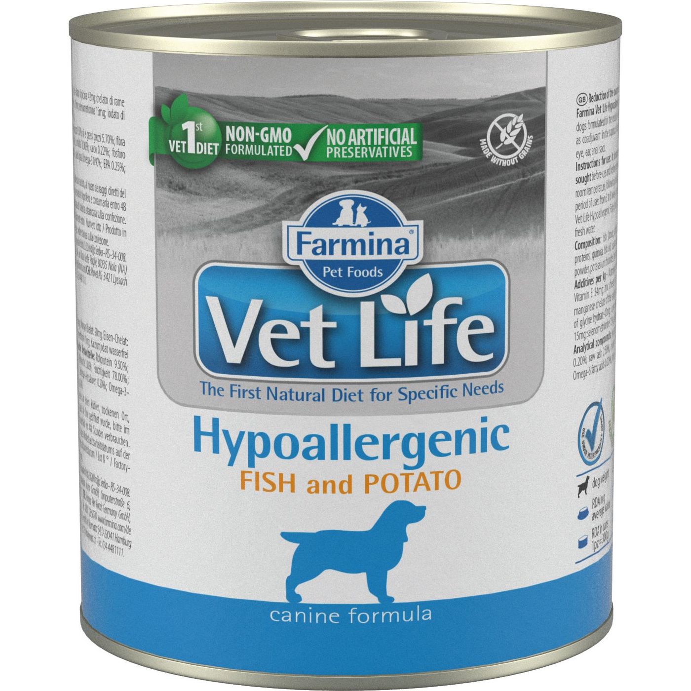 Farmina Vet Life Dog Hypoallergenic Рыба, Картофель конс.