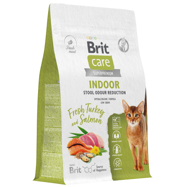 BRIT Care Stool Odour Reduction сух. д/дом.кош с индейкой и лососем 