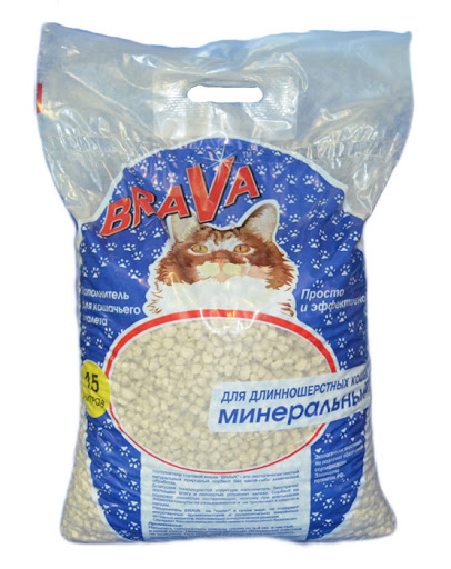 Наполнитель Brava Минерал впитывающий д/длинношёрст. кошек (синий)