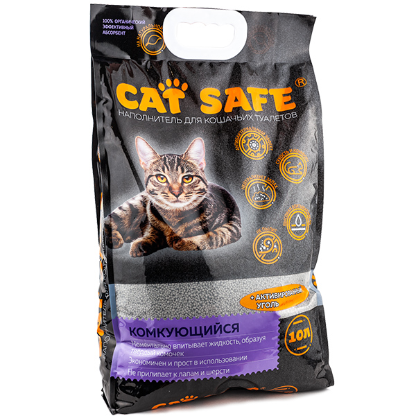 Наполнитель Cat Safe комкующийся Активированный уголь