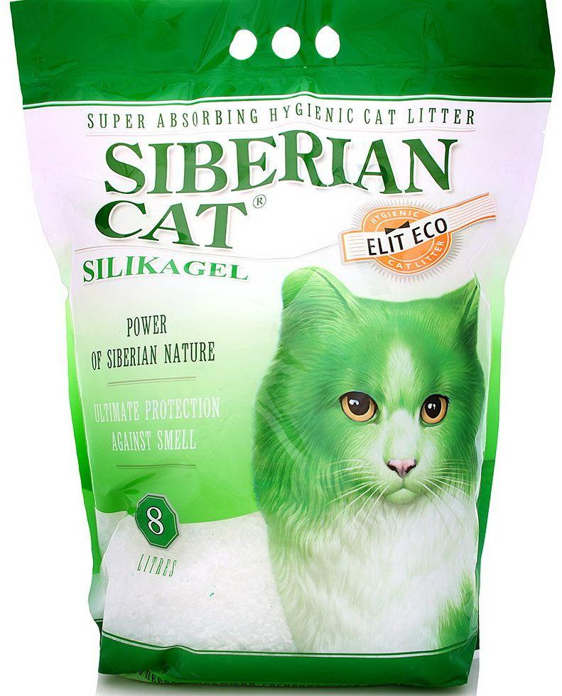 Наполнитель Сибирская Кошка силикагелевый Elit Eco (зелёный)