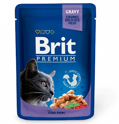 BRIT Premium влаж. д/кош треска соус