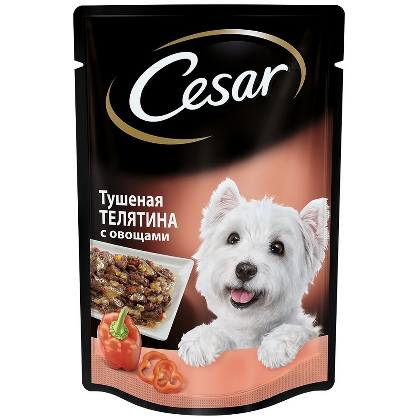 Cesar пауч тушеная телятина с овощами соус