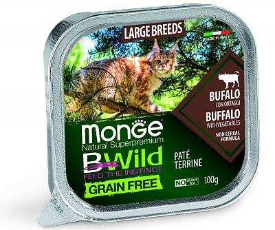 Monge BWild GF Adult Cat Large Breeds лам. буйвол с овощами