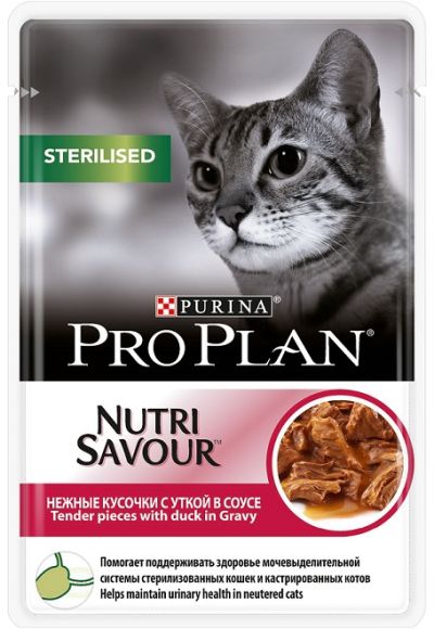 Pro Plan Nutri Savour Sterilised Утка в соусе пауч д/кош