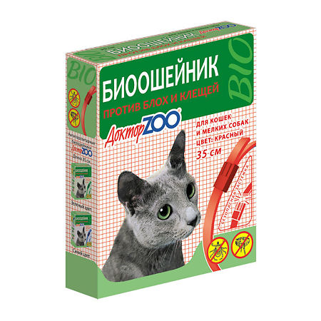 Доктор ZOO БИОошейник д/кошек от блох и клещей 35 см
