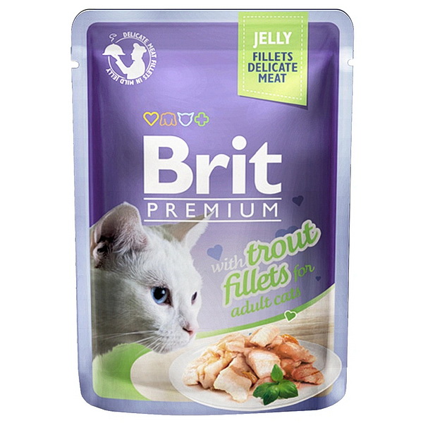 BRIT Premium влаж. д/кош форель желе