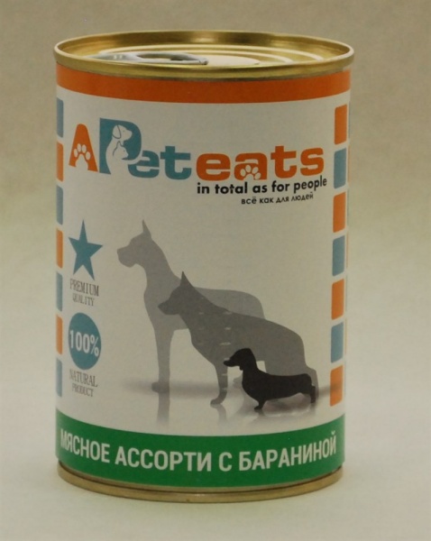 PetEats 400гр для собак мясное асссорти с бараниной
