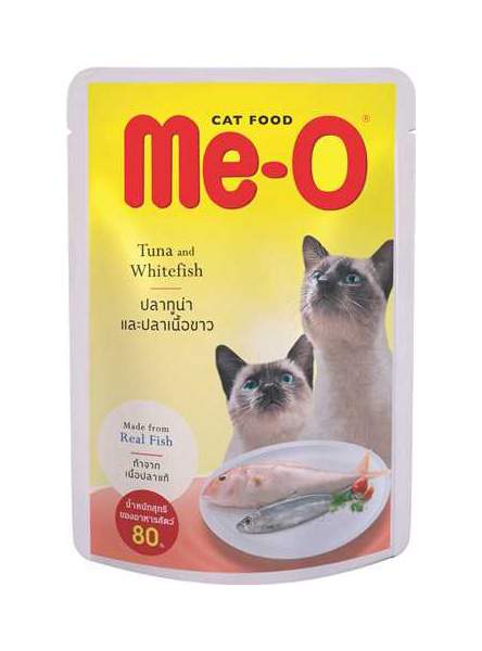 Ме-О Adult Cat тунец/белая рыба желе 80 г