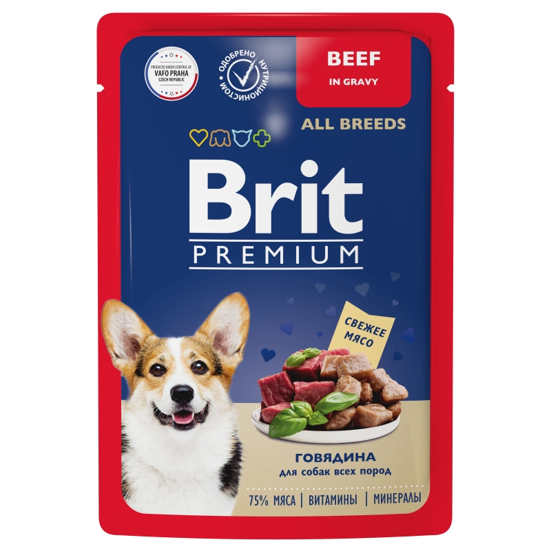 BRIT Premium пауч д/соб всех пород Говядина соус